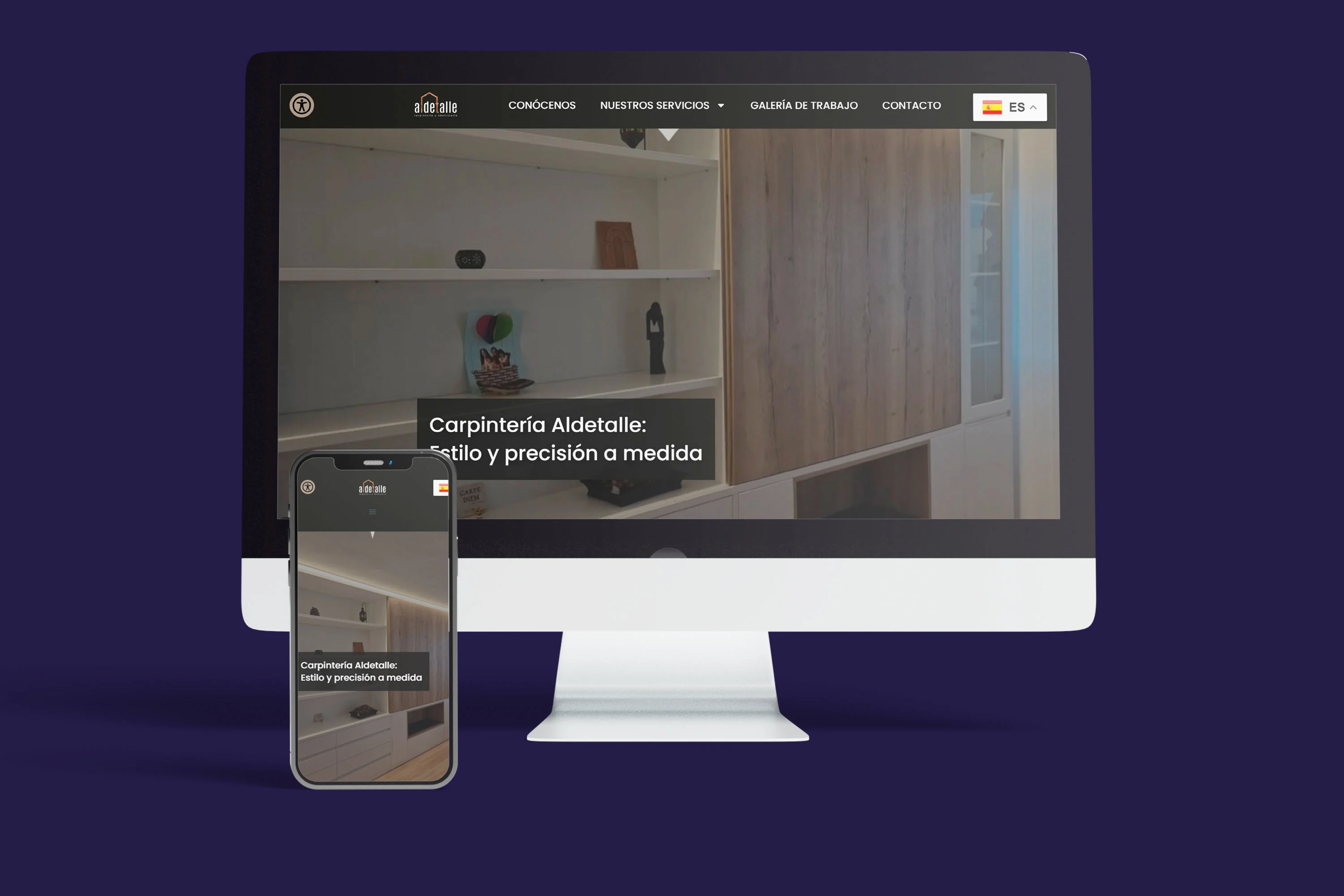 Diseño web Carpinteria al Detalle mockup completo